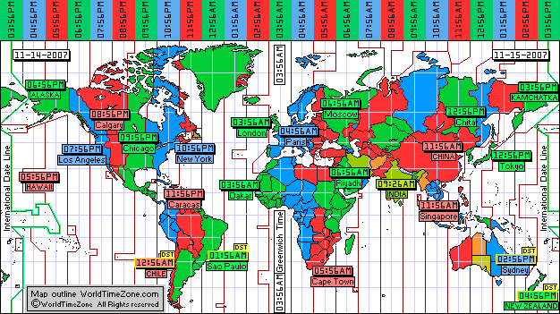 World Map Time Zones. world time zone map